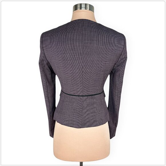 Hugo Boss Jokile Grenadine Fantasy Microcheck Collarless Blazer Jacket NWT New 0 - Picture 5 of 8